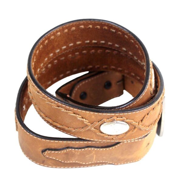 Silver Creek TAN BROWN GENUINE LEATHER 1 3/8"Wd CASUAL DRESS MEN'S BELT 40 (t74 - Picture 4 of 14